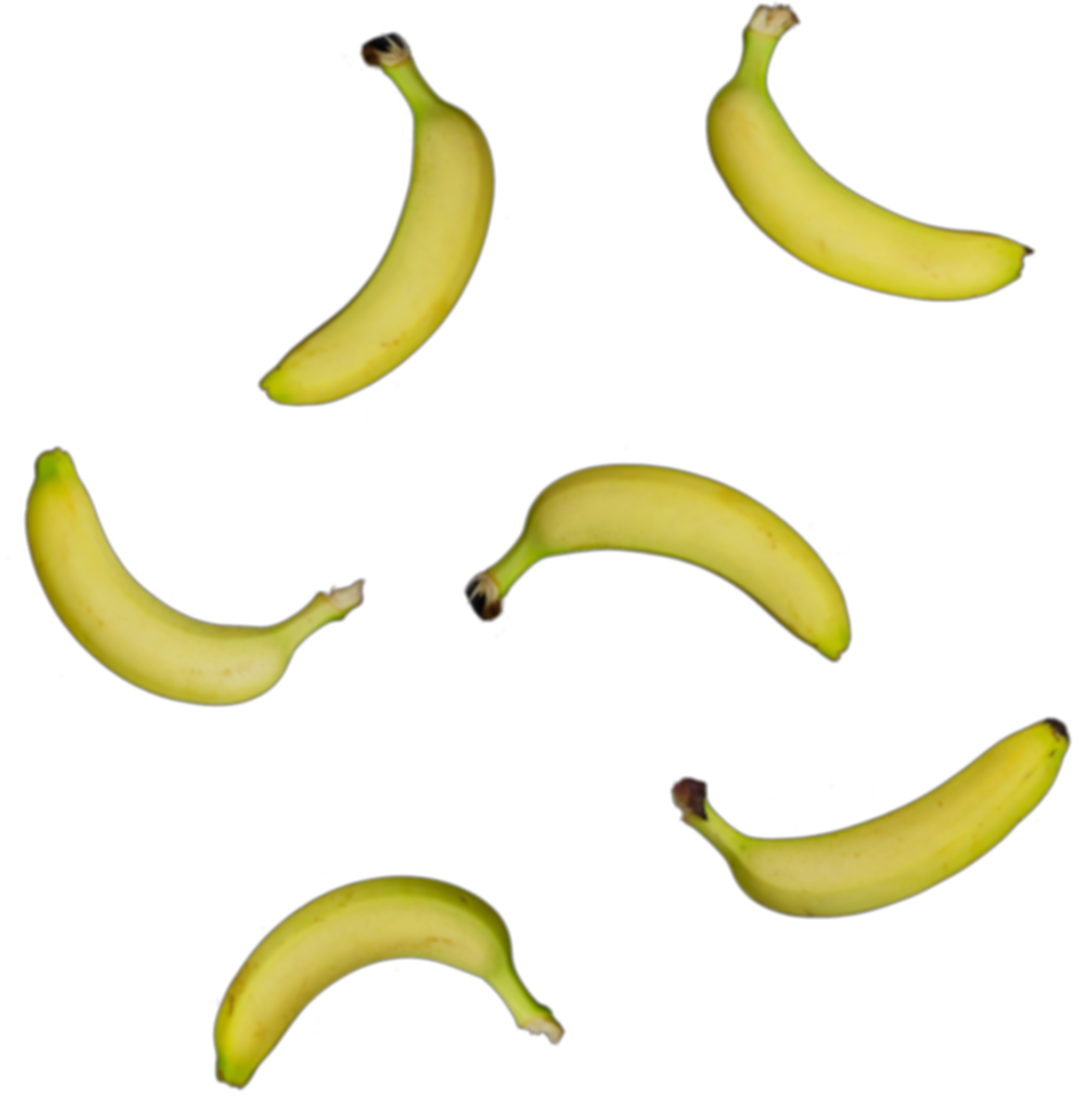 Several ripe yellow bananas scattered against a deep black background, soft and moody in a warm watercolour painting style